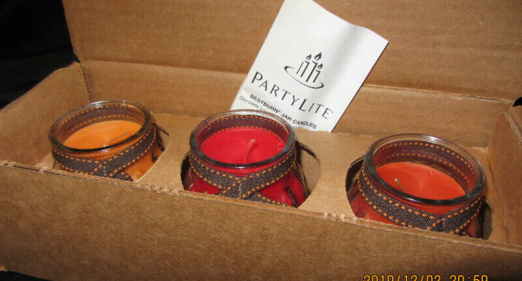 PARTY LITE “JOY OF AUTUMN” SCENTED CANDLES – NEW!