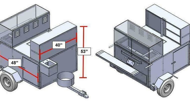 Mobile Hot Dog Cart Trailer Food Concession Vending Kiosk Stand