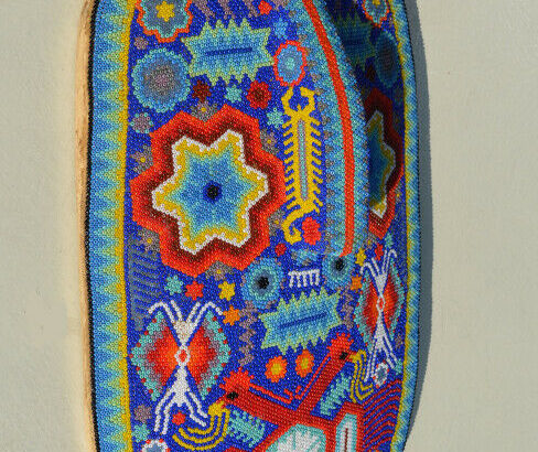 GENUINE HUICHOL BEADED ART “VISIONARY” MASK