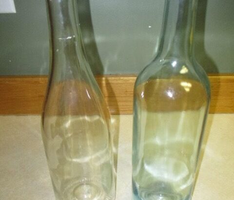 Green and Clear Wine Bottles