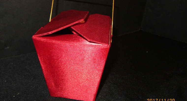 RED SATIN “TAKE-OUT” GIFT CONTAINERS