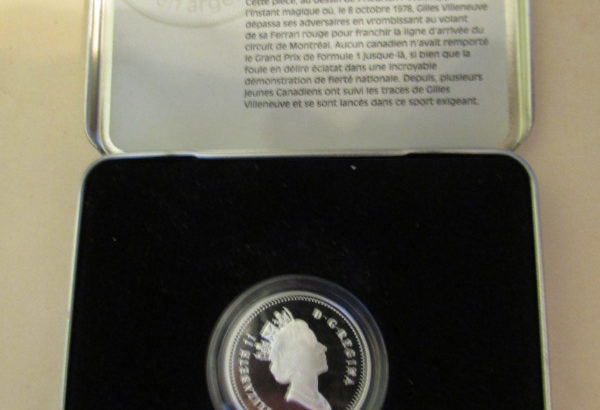 1998 Gilles Villeneuve Sterling Silver Coin