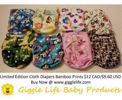 SALE! Giggle Life Cloth Diapers Reuseable Baby 7-36lbs Adjustable Trainers Disposable Liners Bamboo Adult