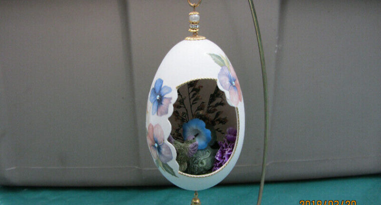 FORBES and BOOTH COLLECTIBLE GOOSE EGG ORNAMENT w 3-D SCENE