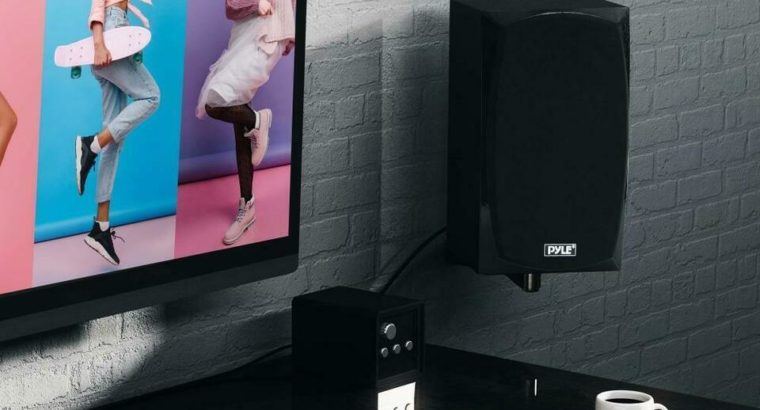 Pyle PBKSP22 HiFi Desktop Monitor Speakers Pair – 300 Watt Powered Bluetooth Compatible Active