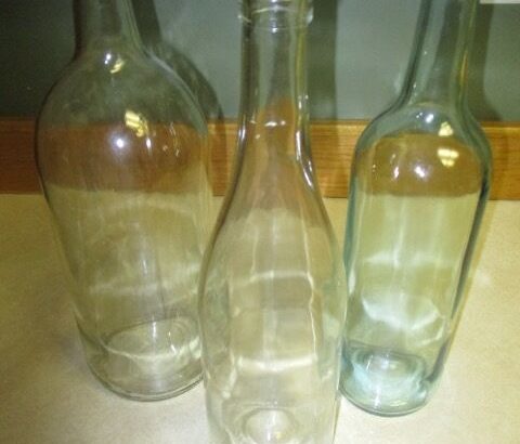 Green and Clear Wine Bottles