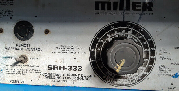 Miller SRH 333 DC Arc welder power source