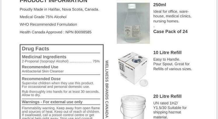 24 X 60ML Wholesale Hand Sanitizer – SKINFUEL 75% Isopropyl Alcohol Hand Sanitizer | Made in Canada