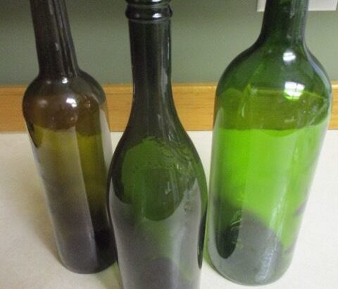 Green and Clear Wine Bottles