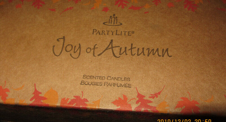 PARTY LITE “JOY OF AUTUMN” SCENTED CANDLES – NEW!