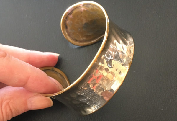 Vintage hammered silver cuff bracelet