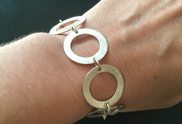 Unique silver link bracelet