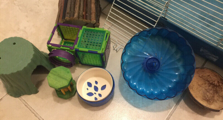 Hamster supplies and cage