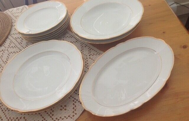 Vintage Bavarian Porcelain Gold Trim Plates – Lot sale