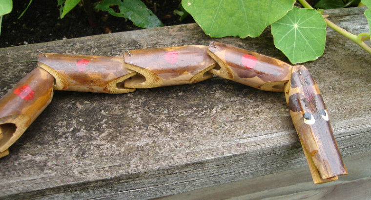 Vintage Bamboo Toy Snake made in Japan