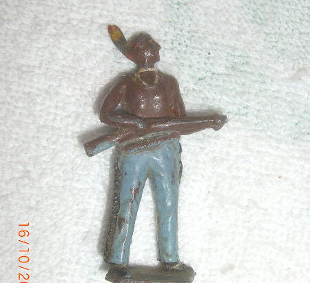 Antique Lead Native with Gun