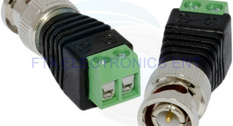 2Pcs ONLY CAT5 CCTV Coaxial Camera BNC Male Video Balun Connecto