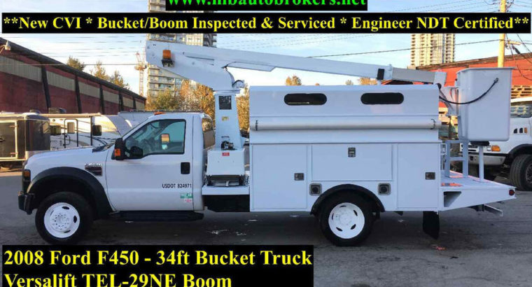 2008 FORD F450 34FT BUCKET TRUCK W/FIBER SPLICING WORK AREA