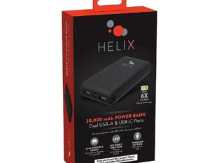 Helix ETHPB20 TurboV+ 20000 mAh Power Bank – Black PB USB-C + USB-A (Open Box)