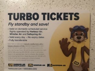 3 x Turbo Tickets Harbour Air