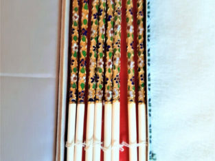 8 Vintage Chinese Bone Chopsticks Cloisonne Enamel Gold Outline