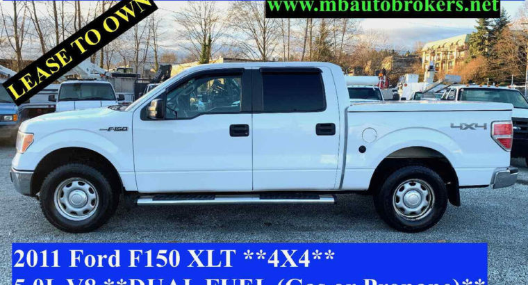 2011 FORD F150 XL CREW CAB 4X4 *DUAL FUEL – GAS/PROPANE* RARE