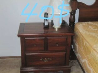 solid wood bedside table