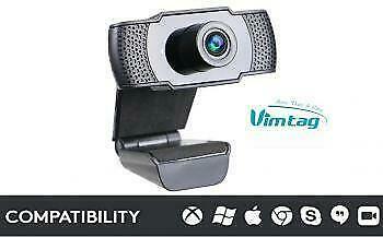 Promo! Vimtag webcam 1080P HD with microphone for skype, video calls , USB Plug and Play,VIMTAG-USB-WIDESCREEN-1080P