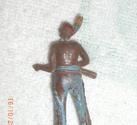 Antique Lead Native with Gun