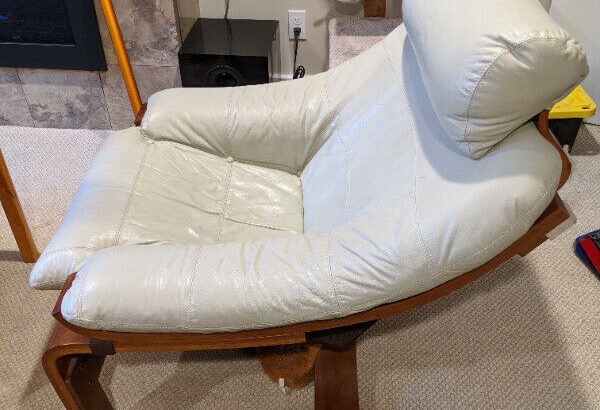 White Leather Loveseat & Chair (together or separate)