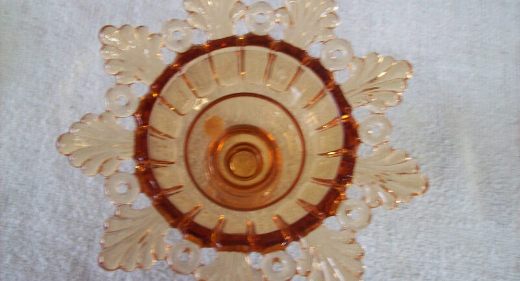 WESTMORELAND AMBER GLASS CANDLE HOLDER