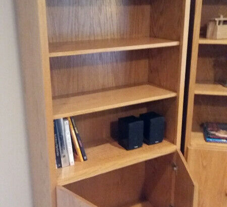 Oak Book Case and Cabinet