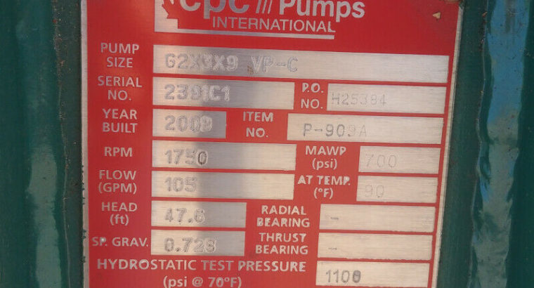 CPC VP-C 909A Inline Vertical Process Pump