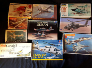 Dozens of model aircraft airplane kits – 1/48 & 1/72 – Will ship