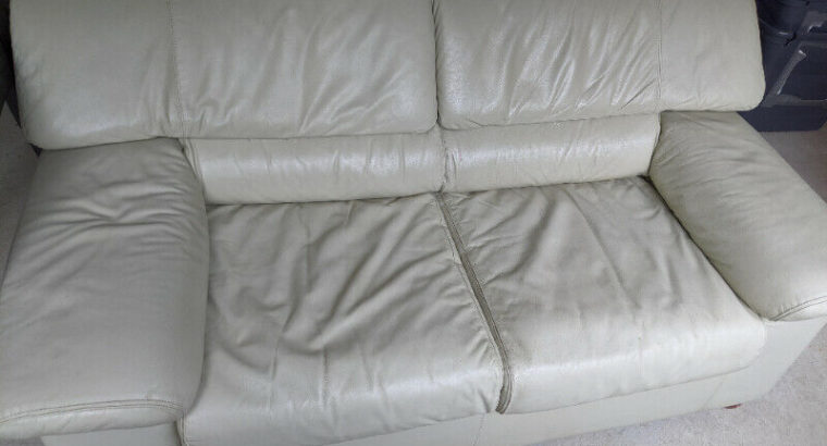 White Leather Loveseat & Chair (together or separate)
