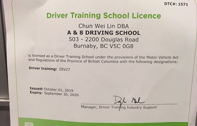 Driving lessons from ICBC licensed driving school instructor