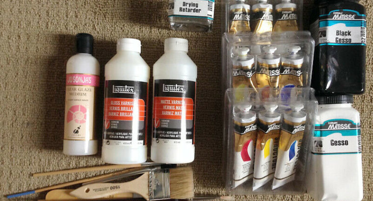 MANY Acrylic/Oil/Watercolor/Drawing supplies, many NEW/UNUSED