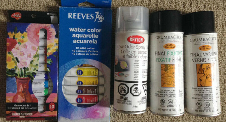 MANY Acrylic/Oil/Watercolor/Drawing supplies, many NEW/UNUSED