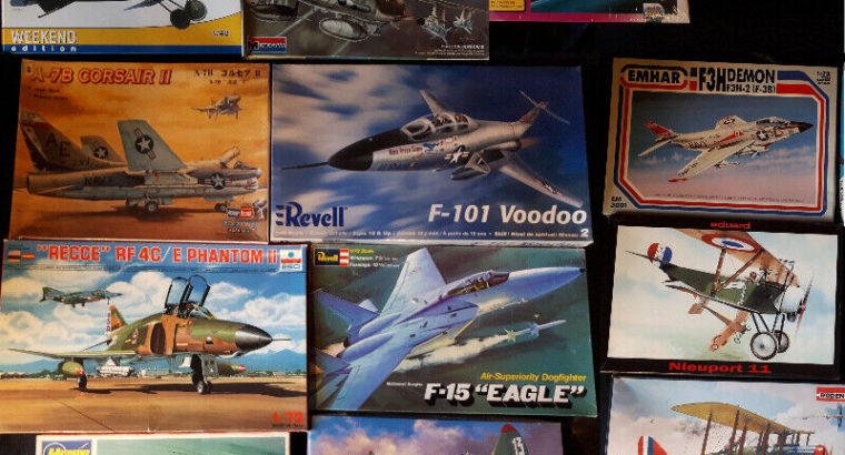 Dozens of model aircraft airplane kits – 1/48 & 1/72 – Will ship