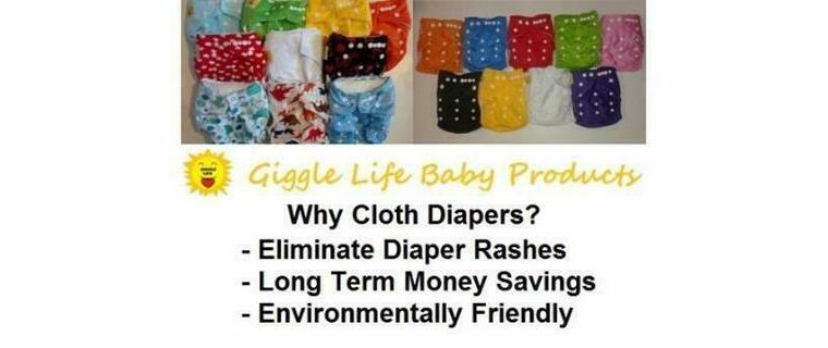 SALE! Giggle Life Cloth Diapers Reuseable Baby 7-36lbs Adjustable Trainers Disposable Liners Bamboo Adult