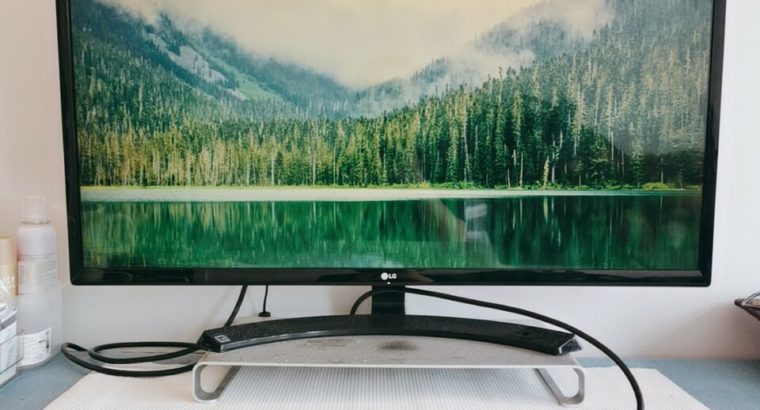 Computer Monitor Riser Stand with Keyboard Storage