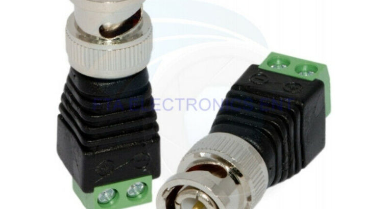 2Pcs ONLY CAT5 CCTV Coaxial Camera BNC Male Video Balun Connecto