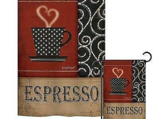Breeze Decor Espresso Happy Hour and Drinks Beverages Impressions 2-Sided Polyester 2 Piece Flag Set