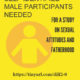 Wanted: MEN FOR RESEARCH PARTICIPATION