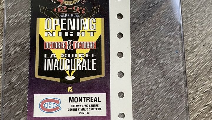 Ottawa Senators First Game Ticket – Proof