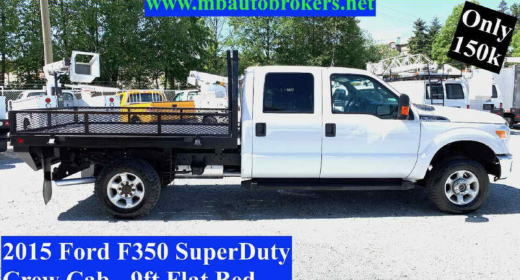 2015 FORD F350 XLT – 9FT FLAT BED – 4X4 * CREW CAB * 6.2L V8 GAS