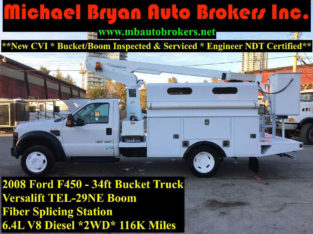 2008 FORD F450 34FT BUCKET TRUCK W/FIBER SPLICING WORK AREA