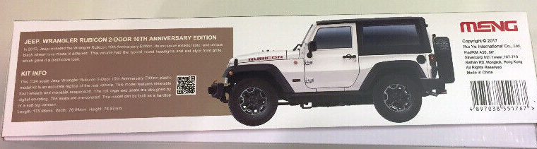 Meng 1/24 Jeep Wrangler Rubicon 10th Anniversary Edition