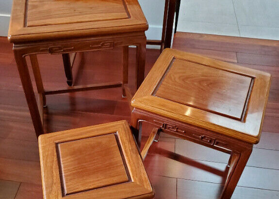 Rosewood nesting tables set of 4