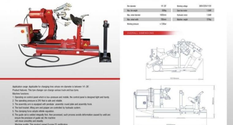 New heavy duty tire changer machine certified & warranty